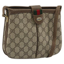 GUCCI GG Supreme Web Sherry Line Bag PVC Beige Gold 10 02 037 Auth 175617-1