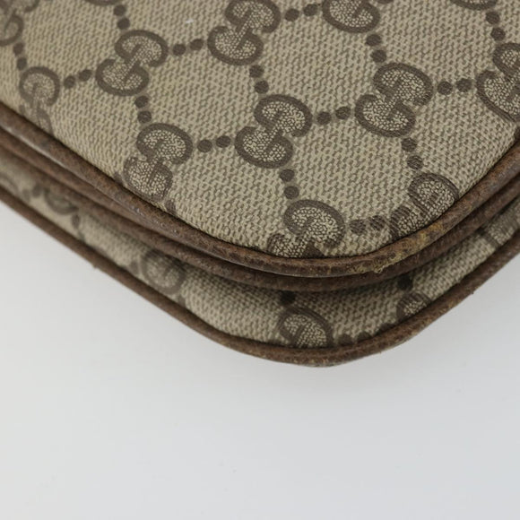 GUCCI GG Supreme Web Sherry Line Bag PVC Beige Gold 10 02 037 Auth 175617