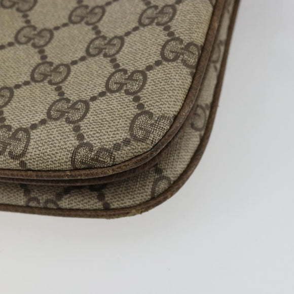 GUCCI GG Supreme Web Sherry Line Bag PVC Beige Gold 10 02 037 Auth 175617
