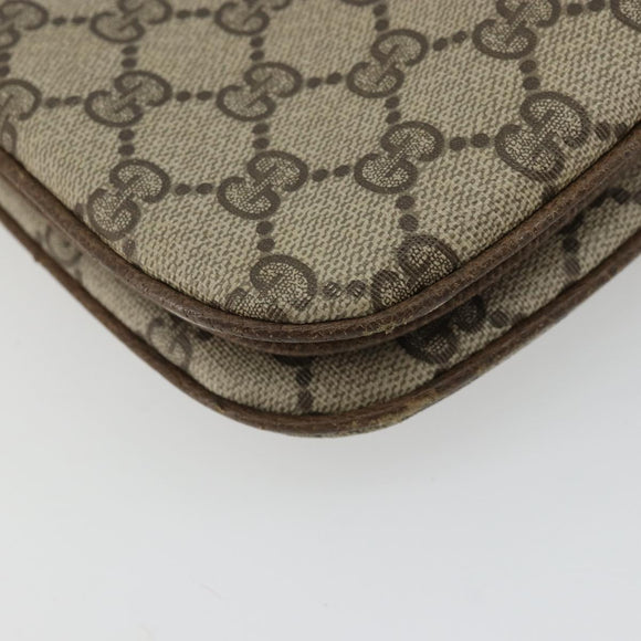GUCCI GG Supreme Web Sherry Line Bag PVC Beige Gold 10 02 037 Auth 175617