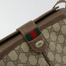 GUCCI GG Supreme Web Sherry Line Bag PVC Beige Gold 10 02 037 Auth 175617-18