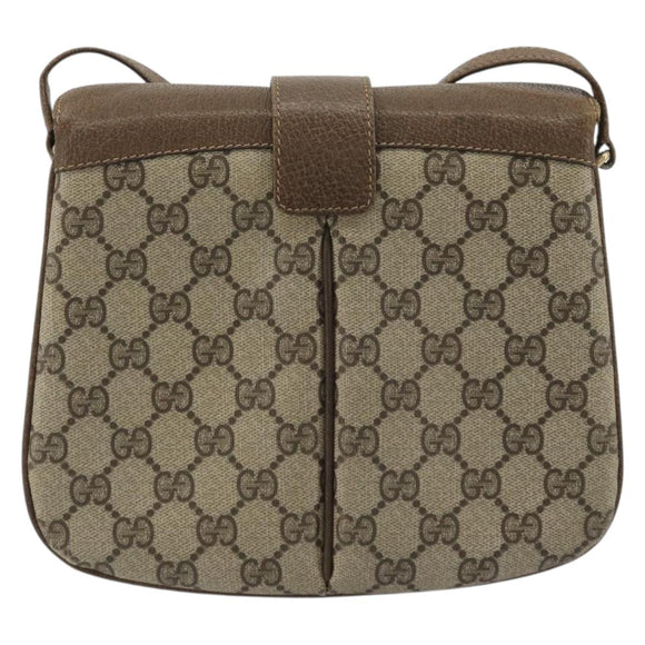 GUCCI GG Supreme Web Sherry Line Bag PVC Beige Gold 10 02 037 Auth 175617