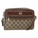 GUCCI GG Supreme Web Sherry Line Bag PVC Beige Gold 001 44 6655 Auth 175618-1