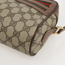 GUCCI GG Supreme Web Sherry Line Bag PVC Beige Gold 001 44 6655 Auth 175618-10