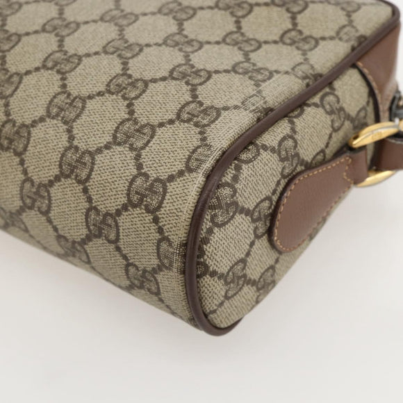 GUCCI GG Supreme Web Sherry Line Bag PVC Beige Gold 001 44 6655 Auth 175618