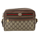 GUCCI GG Supreme Web Sherry Line Bag PVC Beige Gold 001 44 6655 Auth 175618-2
