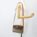 GUCCI GG Supreme Web Sherry Line Bag PVC Beige Gold 001 44 6655 Auth 175618-21