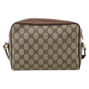 GUCCI GG Supreme Web Sherry Line Bag PVC Beige Gold 001 44 6655 Auth 175618-3