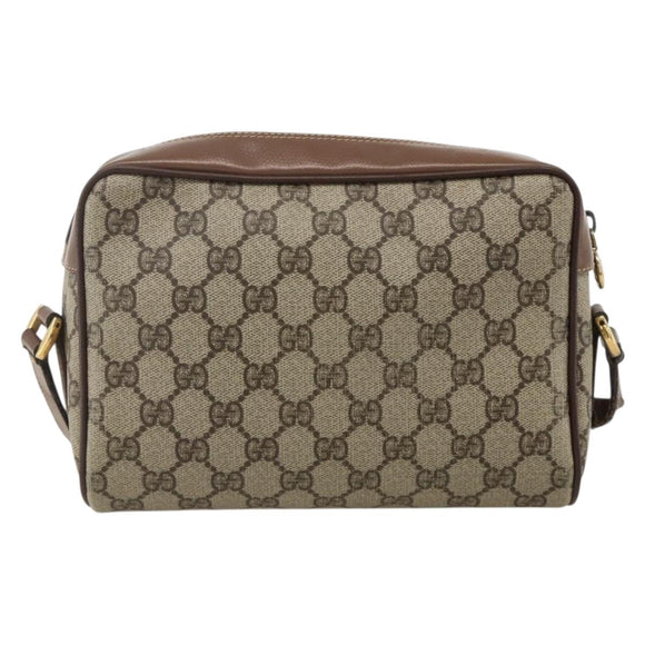 GUCCI GG Supreme Web Sherry Line Bag PVC Beige Gold 001 44 6655 Auth 175618