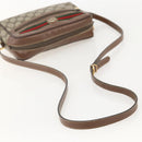 GUCCI GG Supreme Web Sherry Line Bag PVC Beige Gold 001 44 6655 Auth 175618-7