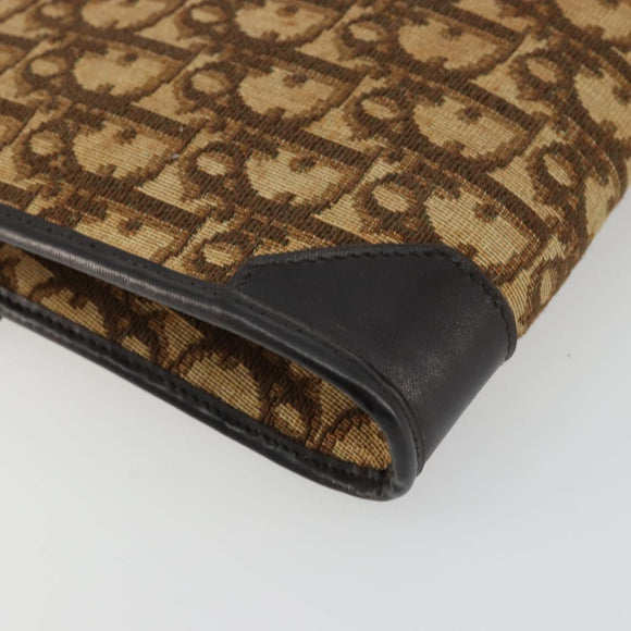 Christian Dior Trotter Canvas Umhängetasche Beige Gold Auth 175623