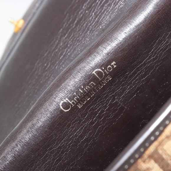 Christian Dior Trotter Canvas Umhängetasche Beige Gold Auth 175623
