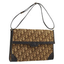 Christian Dior Trotter Canvas Umhängetasche Beige Gold Auth 175623-1