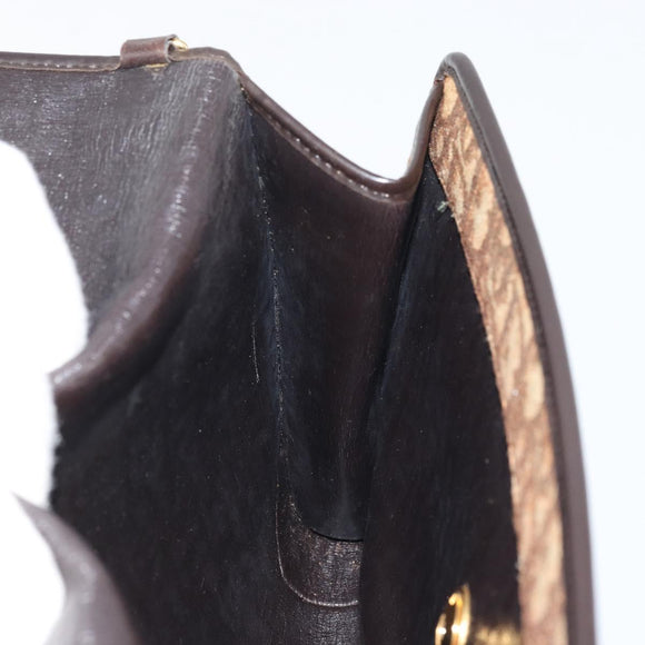 Christian Dior Trotter Canvas Umhängetasche Beige Gold Auth 175623