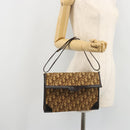 Christian Dior Trotter Canvas Umhängetasche Beige Gold Auth 175623-22