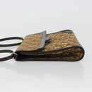 Christian Dior Trotter Canvas Umhängetasche Beige Gold Auth 175623-4