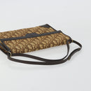 Christian Dior Trotter Canvas Umhängetasche Beige Gold Auth 175623-7
