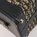 Christian Dior Trotter Canvas Boston tas marineblauw zilver Auth 175624-14