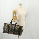 Christian Dior Trotter Canvas Boston tas marineblauw zilver Auth 175624-20