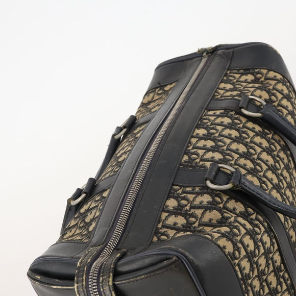 Christian Dior Trotter Canvas Boston tas marineblauw zilver Auth 175624