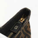 FENDI Zucca Canvas Hand Bag Brown Black Auth 175625-10