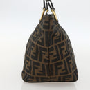 FENDI Zucca Canvas Hand Bag Brown Black Auth 175625-3