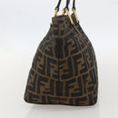 FENDI Zucca Canvas Hand Bag Brown Black Auth 175625-4