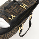 FENDI Zucca Canvas Hand Bag Brown Black Auth 175625-6