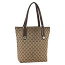 GUCCI GG Canvas Tote Bag Beige Gold 153009 Auth 175626-1