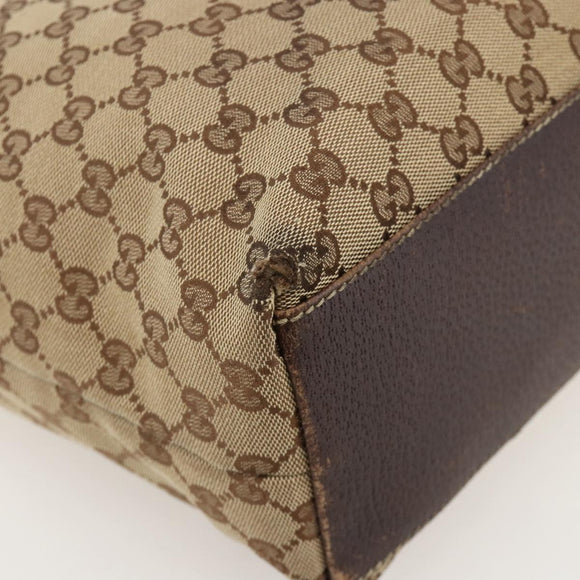 GUCCI GG Canvas Tote Bag Beige Gold 153009 Auth 175626