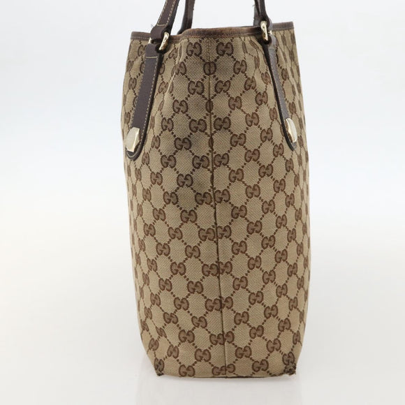 GUCCI GG Canvas Tote Bag Beige Gold 153009 Auth 175626