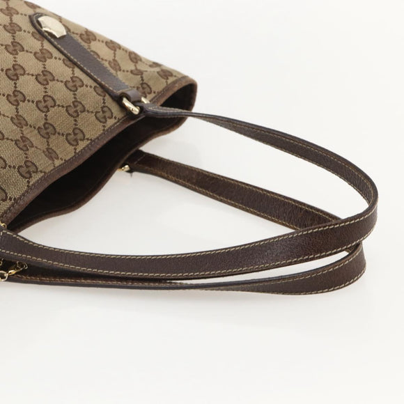 GUCCI GG Canvas Tote Bag Beige Gold 153009 Auth 175626