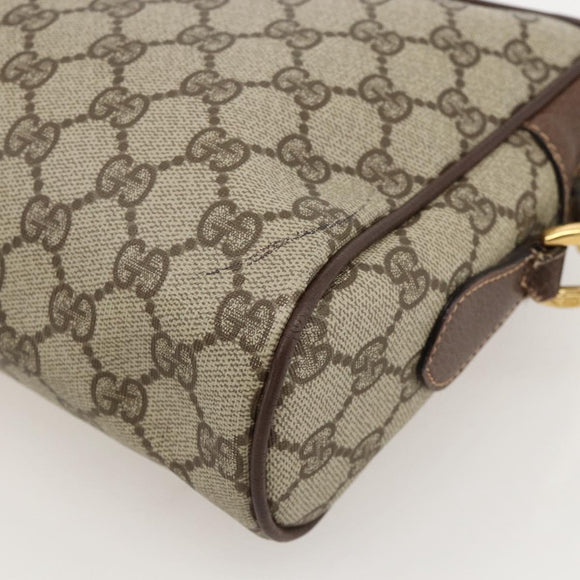 GUCCI GG Supreme Web Sherry Line Bag PVC Beige Gold 001 113 6472 Auth 175628