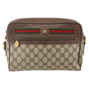 GUCCI GG Supreme Web Sherry Line Bag PVC Beige Gold 001 113 6472 Auth 175628-13