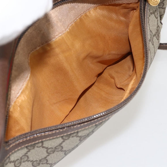 GUCCI GG Supreme Web Sherry Line Bag PVC Beige Gold 001 113 6472 Auth 175628