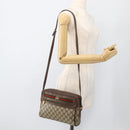 GUCCI GG Supreme Web Sherry Line Bag PVC Beige Gold 001 113 6472 Auth 175628-23