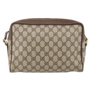 GUCCI GG Supreme Web Sherry Line Bag PVC Beige Gold 001 113 6472 Auth 175628-2