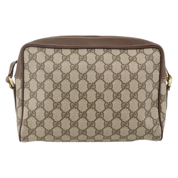 GUCCI GG Supreme Web Sherry Line Bag PVC Beige Gold 001 113 6472 Auth 175628