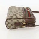 GUCCI GG Supreme Web Sherry Line Bag PVC Beige Gold 001 113 6472 Auth 175628-4