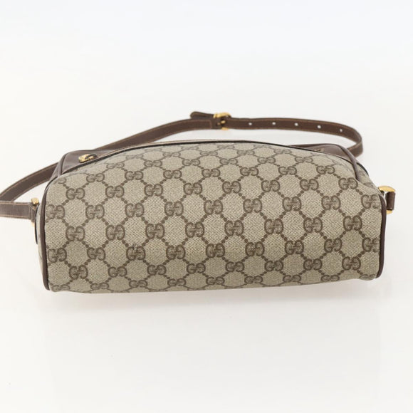 GUCCI GG Supreme Web Sherry Line Bag PVC Beige Gold 001 113 6472 Auth 175628