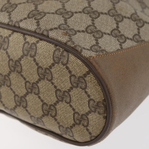 GUCCI GG Supreme Web Sherry Line Bag PVC Beige Gold 41 02 034 Auth 175632