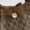 GUCCI GG Supreme Web Sherry Line Bag PVC Beige Gold 41 02 034 Auth 175632-17