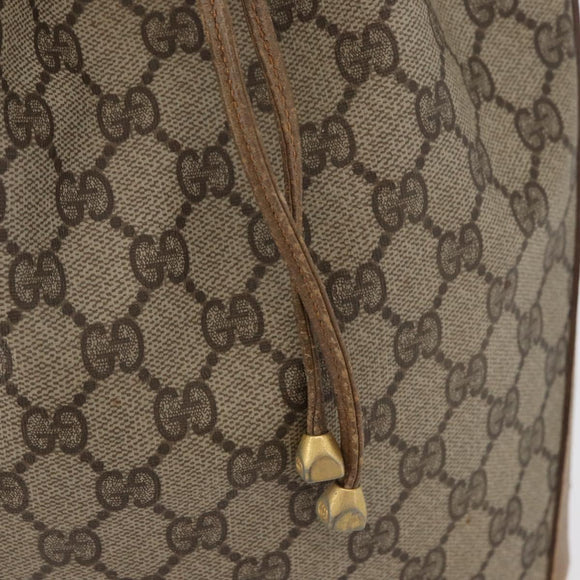 GUCCI GG Supreme Web Sherry Line Bag PVC Beige Gold 41 02 034 Auth 175632