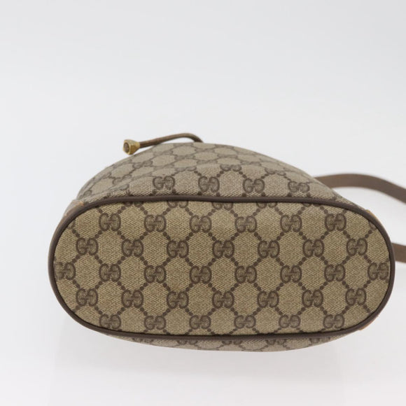GUCCI GG Supreme Web Sherry Line Bag PVC Beige Gold 41 02 034 Auth 175632