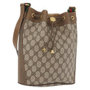 GUCCI GG Supreme Web Sherry Line Bag PVC Beige Gold 41 02 034 Auth 175633-1