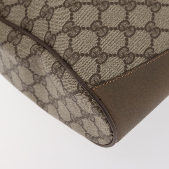 GUCCI GG Supreme Web Sherry Line Bag PVC Beige Gold 41 02 034 Auth 175633
