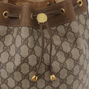 GUCCI GG Supreme Web Sherry Line Bag PVC Beige Gold 41 02 034 Auth 175633-10