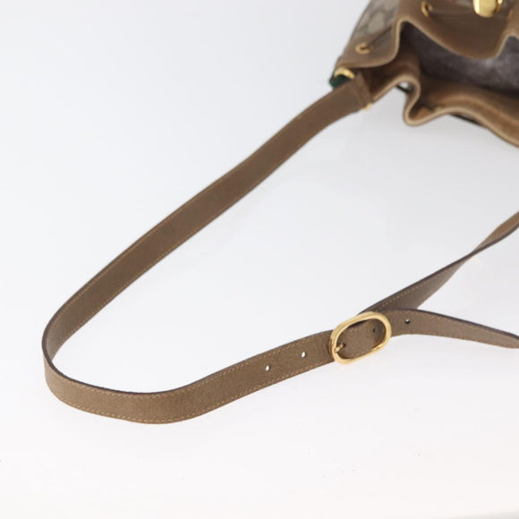 GUCCI GG Supreme Web Sherry Line Bag PVC Beige Gold 41 02 034 Auth 175633