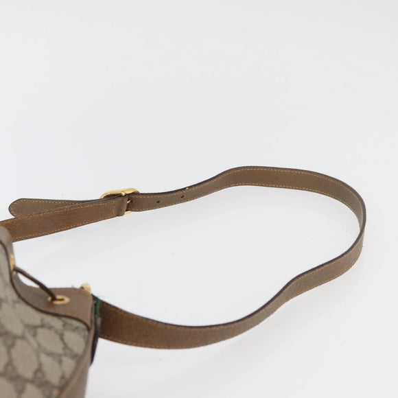 GUCCI GG Supreme Web Sherry Line Bag PVC Beige Gold 41 02 034 Auth 175633