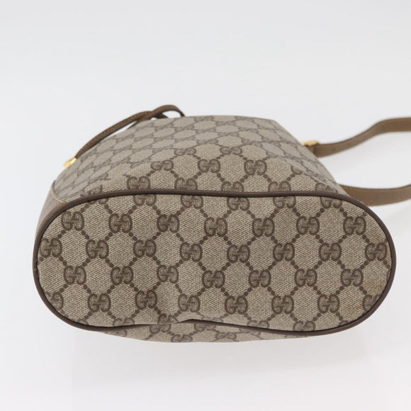 GUCCI GG Supreme Web Sherry Line Bag PVC Beige Gold 41 02 034 Auth 175633